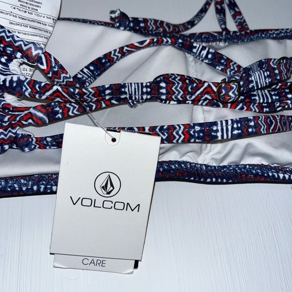Volcom Women's Bikini Top Rad Rad Red Medium NWT - Picture 4 of 5
